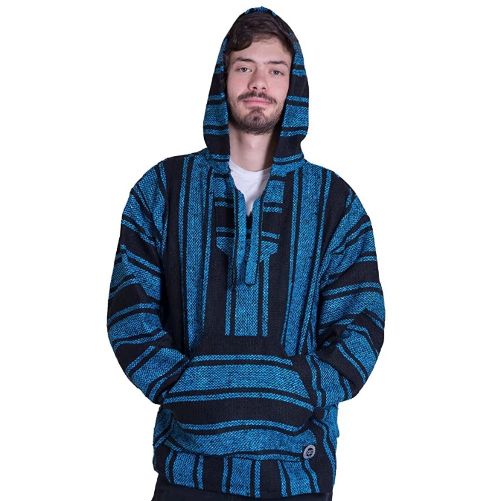 Blue and Black Geometric Pattern Sweatshirt